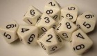 Noppasetti: Chessex Opaque - Poly D10 White/Black (10)