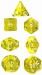 Noppasetti: Chessex Translucent - Polyhedral Yellow/White (7)