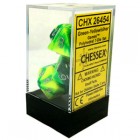 Dice Set: Chessex Gemini - Polyhedral Green-Yellow/Silver (7)
