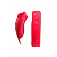 Wii/WiiU: Nunchuk & Remote ohjaimet (Punainen, Tarvike)