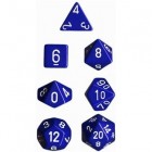 Dice Set: Chessex Opaque  Polyhedral Blue/White (7)