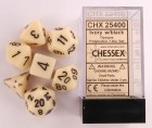 Dice Set: Chessex Opaque  Polyhedral Ivory/Black (7)