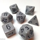 Noppasetti: Chessex Opaque – Polyhedral Grey/black (7)
