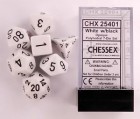 Dice Set: Chessex Opaque  Polyhedral White/Black (7)