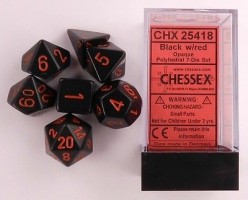 Noppasetti: Chessex Opaque  Polyhedral Black/Red (7)