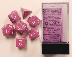 Noppasetti: Chessex Opaque  Polyhedral Light Purple/White (7)