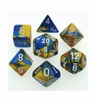Noppasetti: Chessex Gemini - Polyhedral Blue-Gold/White (7)