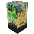 Dice Set: Chessex Gemini  Green-Yellow/Silver (12)