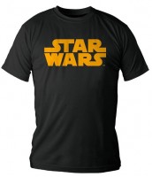 Star Wars: Orange Logo Black T-shirt Boy - Size L