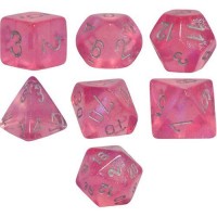 Noppasetti: Chessex Borealis Polyhedral Pink/Silver (7)