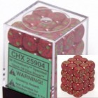 Dice Set: Chessex Speckled  12mm d6 Strawberry (36)
