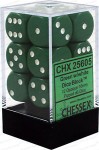 Dice Set: Chessex Opaque 16mm D6 Green/White (12)
