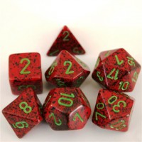 Noppasetti: Chessex Strawberry Speckled Polyhedral Dice Set (7)