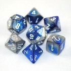 Noppasetti: Chessex Gemini - Polyhedral Blue-Steel/White (7)