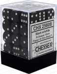 Noppasetti: Chessex Opaque - 12mm D6 Black/White (36)