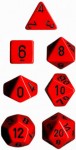 Dice Set: Chessex Opaque  Polyhedral Red/Black (7)