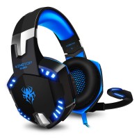 KingTop: Wired Gamer Headphones with LED Light (sininen)