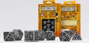 Noppasetti: Metal RPG 7-Die Set: Steampunk metal dice w. black