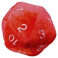 Pehmolelu: D20 Novelty Dice Plush (Punainen/Valkoinen, 24cm)