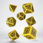 Noppasetti: Celtic 3D Revised Dice Set yellow & black (7)