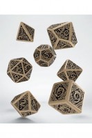 Noppasetti: Celtic 3D Revised Dice Set beige & black (7)