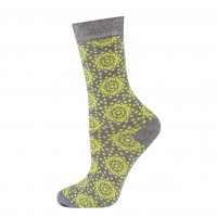 Sukat: Soxo - Colorful Pattern Bamboo Socks Green (35-40)