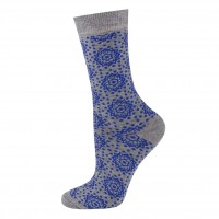 Sukat: Soxo - Colorful Pattern Bamboo Socks Blue (35-40)