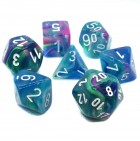 Dice Set: Chessex Festive  Polyhedral Waterlily/White (7)
