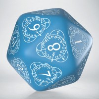 Noppa: D20 Level Counter Dice (Blue/White)
