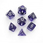 Noppasetti: Chessex Translucent - Polyhedral Purple/White (7)