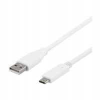 Latauskaapeli: 2.0 USB-C Valkoinen (2m)