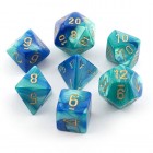 Noppasetti: Chessex Gemini - Polyhedral Blue-Teal/Gold (7)