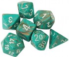 Noppasetti: Chessex Marble - Polyhedral Oxi-Copper/White (7)