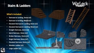 Miniatyyrimaasto: WarLock Tiles - Stairs & Ladders