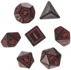 Dice Set: Runic Black & Red (7)