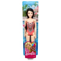 Barbie: Black Hair Doll With Pink Swimsuit