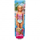Barbie: Blonde Doll With Pink Blue And Floral Swimsuit