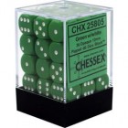 Noppasetti: Chessex - 12mm D6 Green w/white (36)