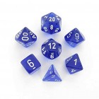 Dice Set: Chessex Translucent - Blue with White (7)