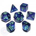 Noppasetti: Chessex Lustrous - Polyhedral Dark Blue/Green (7)
