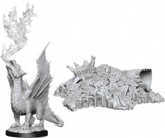 D&D Nolzur\'s Marvelous Unpainted Miniatures: Gold Dragon Wyrmling & Small Treasure