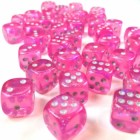 Chessex: Borealis 12mm D6 Pink/Silver Luminary (36 Dice)