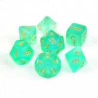 Chessex: Borealis Polyhedral Light Green/Gold Luminary 7-die Set
