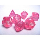 Chessex: Borealis Polyhedral Pink/Silver Luminary 7-die Set