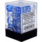 Chessex: Signature 12mm D6 Nebula Dark Blue/White (36 Dice)