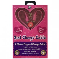 2in1 4m Pink Charge Cable With Unicorn Charm Pink