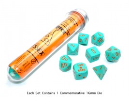 Chessex Lab Dice - 7 Die Set Heavy Dice Polyhedral Turquoise/orange