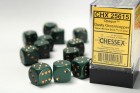 Noppasetti: Chessex Opaque 16mm D6 Dusty Green/Copper (12)