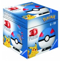 Palapeli: Pokemon 3D Puzzle-Ball - Great Ball (54pc)