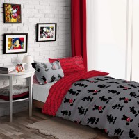 Pussilakanasetti: Mickey Mouse - Pops Of Red Reversible Duvet Set Single
